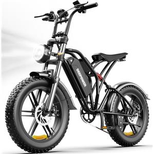 DEEPOWER S20 Bicicletta Elettrica Per Adulti, 48V 20Ah Batteria Rimovibile, Autonomia Lunga 120KM, 25 KM/H, Ebike Con Pneumatici Fat 20" Per Tutti I Terreni, 7 Marce, Sospensione Idraulica