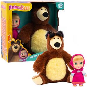 Giochi Preziosi Masha e Orso - Bambola Masha 12 cm con Capelli Pettinabili e Peluche Orso Morbido 20 cm