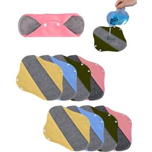 ZKUNL 8PCS cuscinetti in cotone riutilizzabili,salvaslip lavabili per le mestruazioni,Prevenire la perdita di urina