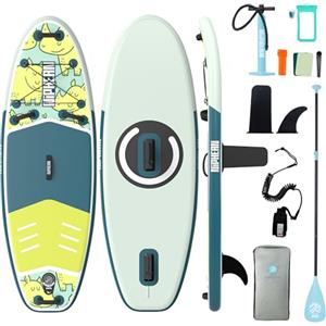 Niphean (Extra Grande) Tavola SUP Gonfiabile per 2+1 Persone/Famiglia, Stand Up Paddle Board con (Facile per Principianti) Ala Bilanciata, Custodia Impermeabile, SUP Gonfiabile Adulti, Idee Regalo