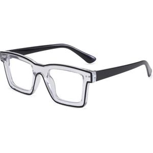 LJCZKA Occhiali Luce Blu Quadrati per Donna Uomo Occhiali per Computer Quadrati Affaticamento Occhiali Festa Moda per Gioco Lettura