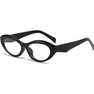 LJCZKA Vintage Ovali Occhiali Luce Blu da Donna Uomo, Retrò Montature Occhiali da Vista Occhi di Gatto Affaticamento per Computer Gioco Lettura