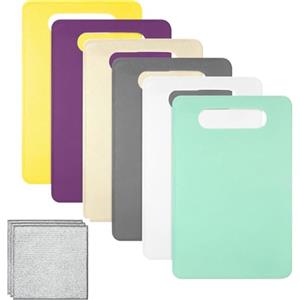 APOMOONS Set di 6 Tagliere da Cucina in Plastica Taglieri Flessibile Colorati 29 x 19cm Lavastoviglie Disponibile Senza BPA Tagliere Antiscivolo per Verdure Carne e Frutta