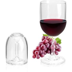HENGBIRD Bicchieri da vino in plastica, da campeggio, creativi, pieghevoli, in plastica, 200 ml, possono contenere vino, per viaggi, campeggio, attività all'aperto, picnic
