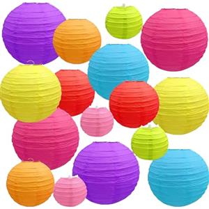 HENGBIRD 16 pezzi lanterne cinesi lanterne cinesi da appendere 25cm 20cm 15cm 10cm lanterne per le vacanze matrimonio Halloween Natale decorazione festa giardino festa baby shower
