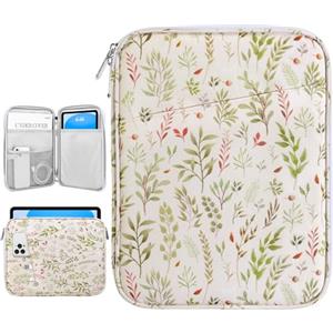 Dadanism 9-11" Custodia Protettiva Borsa Tablet Per iPad (A16) 11", iPad Air 11" M4/M3, iPad Pro 11" M5/M4, iPad 10a Gen 10,9", iPad 9/8/7a Gen 10,2", Galaxy Tab A11+ 11", Tab M11 11",Foglia Beige