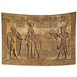 YONGFOTO 100x70cm Antico Egitto Arazzo, Incisioni geroglifiche Arazzi Faraoni egizi Modello incisione Faraoni egizi Arazzo per Soggiorno Dormitorio Decoro Divano Coperchio Tappeto