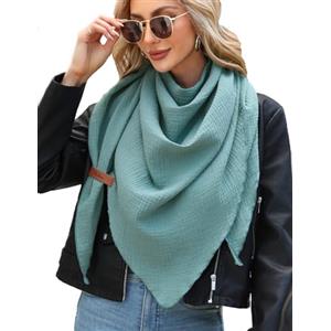 UMIPUBO Sciarpa Donna Triangolo Scialle Pashmina Scaldacollo Caldo Sciarpone Sciarpa Moda Leggera Lungo Tinta Unita Sciarpa Stola Elegante Donna Cerimonia Primavera e Autunno 190x80cm, Lago Blu