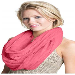 CJ Apparel Mobius Infinity Sciarpa Snood Cowl Tubo Circolare Eternity Scialle Pashmina NUOVO, Rosa corallo., Taglia unica