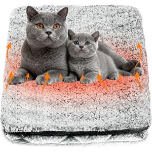 Adiwo Tappetino Riscaldante 60x45cm, Cuccia per Gatti con Coperta Autoriscaldante, Pad Caldo Lavabile Eco-Friendly Antiscivolo, Senza Elettricità per Gatti e Cani di Piccola e Media Taglia