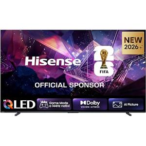 Hisense Smart TV QLED 144Hz 100 4K 100E7S PRO, Audio Dolby Atmos, VIDAA OS con 1000+ APP, Dolby Vision IQ, HDR 10+, Native 144Hz Game Mode, AirPlay2, Alexa Built-in, lativù 4K