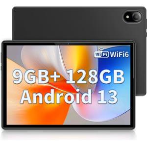 DOOGEE U10 Tablet Android 13, 9GB RAM + 128GB ROM (1TB TF), 10 pollici Tablet Touch 2024, Quad-Core 2.0 GHz, WiFi-6 / BT 5.0 / GMS / 5060mAh / 1280 x 800 / 8MP+5MP / Widevine L1, Nero