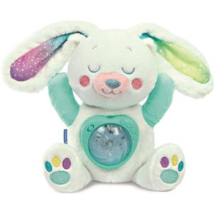 Clementoni Coniglietto da Neve - Peluche di Attività con Proiezione di Luce Nordica, Melodie e Rumore Bianco per Neonati