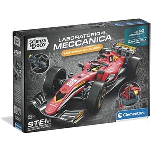 Clementoni Scienza e Gioco Build - Macchina Da Corsa Speed Racer, Laboratorio Di Meccanica Bambini 8+ Anni, Set Costruzioni Oltre 90 Componenti, Made In Italy, Lingua Italiana, 19475