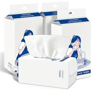 Carehabi 400 pezzi di Asciugamani Monouso Cotone, fazzoletti cosmetici in asciugamani usa e getta ultra morbide per pelli sensibili, salviette per neonati, cura della pelle, rimozione del trucco, pulizia