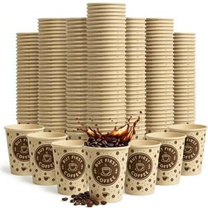 ECOVELO' 100 Pezzi Bicchierini caffè in carta 60ml/2.5oz Bicchieri Usa e Getta Resistenti e Riciclabili monouso piccoli asporto bevande Espresso, Macchiato ideale per Tèper Bar,Uffici,Catering,Eventi