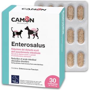 CAMON | Enterosalus Compresse, Alimento Complementare Dietetico per Cani e Gatti, Riduzione dei Disturbi Acuti dell'Assorbimento Intestinale, 30 cpr
