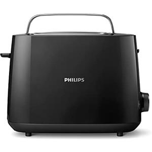 Philips Daily Collection Tostapane - 8 impostazioni, 2 fette, Griglia scaldapanini integrata, Fessura Ampia, 2 Grandi Fessure, Vassoio raccoglibriciole rimovibile, Nero (HD2581/90)