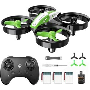 Holy Stone HS210 Juguetes Mini RC Drone para Niños, Interior al aire Libre Quadcopter avión para Niños Niñas con Auto Hover, 3D Flip, 3 Baterías, Modo sin Cabeza, Regalo para niños Pequeños, Verde