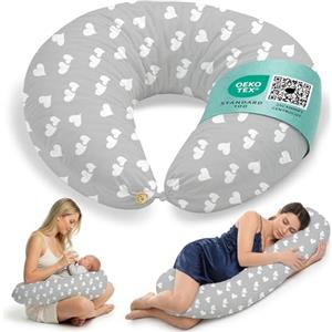 Flowen Cuscino Gravidanza e Allattamento per Dormire di Lato per Donne Incinta Idea Regalo per Neo Mamme con Federa in 100% Cotone e Morbido Riempimento Accessorio Full Body Premaman per un Sostegno Ottimale