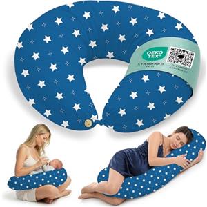 Flowen Cuscino Gravidanza e Allattamento per Dormire di Lato per Donne Incinta Idea Regalo per Neo Mamme con Federa in 100% Cotone e Morbido Riempimento Accessorio Full Body Premaman per un Sostegno Ottimale