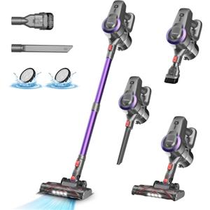 YISORA Aspirapolvere Senza Fili, 28KPa/55Min Scopa Elettrica Senza Fili, Spazzola Antigroviglio e Autoportante, Aspirapolvere Senza Filo ultraleggero, Aspirapolvere Potente per Pavimenti/Tappeti/Peli Animali