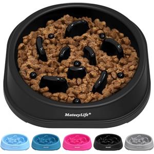 MateeyLife Piccole ciotole per gatti con alimentazione lenta, anti-soffocamento, ciotole per cibo per gatti, antiscivolo, interattive, mangiatoia per cani per cani di piccola taglia, 1 tazza nera