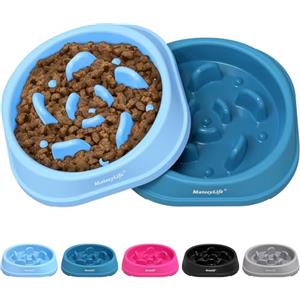 MateeyLife Ciotola per cani di taglia media e grande, blu chiaro e blu scuro (15,24 cm)