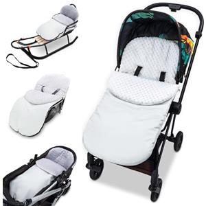 Totsy Baby Sacco passeggino invernale nanna 90x45 cm - coprigambe universale neonato termico per cybex yoyo e altri passeggini perfetto per ragazzi e ragazze Minky certificato Oeko-Tex Grigio Chiaro