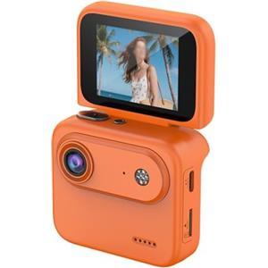 Wablissia Action Camera a 360 gradi 4K stabilizzata Sport Cam con Flip Screen, Registratore panoramico Ciclismo, Ricarica Rapida Tipo C, Fotocamera Compatta Pollice Vlogging per (Arancione)
