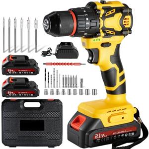 ENRIPRT Brushless Trapano Avvitatore Batteria, 21V Trapano a Percussione, 70Nm Max con 2 Batterie 2.0Ah, 25+3 Coppia,2 Velocità,LED Luce, Avvitatore Elettrico per avvitare e forare legno, plastica e metallo