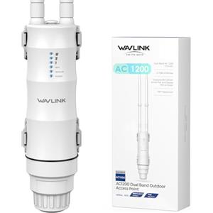 WAVLINK AC1200 Ripetitore WiFi Esterno Lunga Portata PoE - Amplificatore Segnale Dual Band IP67 Impermeabile, Punto di Accesso Outdoor con Antenne Potenti, Ideale per Giardino Piscina Parcheggio