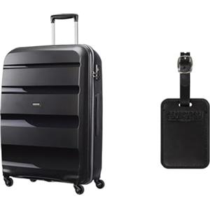 American tourister Bon AIR spinner L valigia 75 cm nero con etichette bagaglio, black