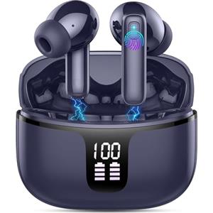 Ordtop Cuffie Bluetooth, 2026 Auricolari Bluetooth 5.3 con 4 HD ENC Cancellazione Rumore Mics, 40 Ore HiFi Stereo Cuffiette Bluetooth con LED Display, IP7 Impermeabili Cuffie Wireless per Android/iOS