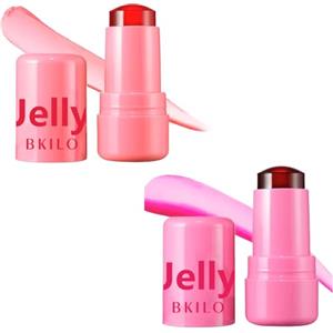 Onperpoe 2 pezzi Milk Jelly Blush 3 in 1 Milk Jelly Blush Stick per occhi guancia e labbra, a lunga durata e costruibile, con acido ialuronico e aloe, leggero e traspirante, per ragazze e donne