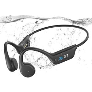 Guudsoud Cuffie Conduzione Ossea, Cuffie Nuoto per Piscina IP68, Auricolari Conduzione Ossea Bluetooth 5.4, Built-in MP3 32G Memoria, Auricolari Subacquee per il Surf, Nuoto, Corsa, Ciclismo