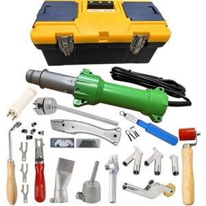 Beyondlife 1600w Pistola Termica ad Aria Calda Torcia di Saldatura in Plastica Saldatore in Vinile Pvc Tpo, Illuminazione a Led, Con Kit di Saldatura di Riparazione Farfalla, Ugelli di Saldatura, Kit di Ritaglio