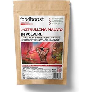 foodboost L-Citrullina Malato in Polvere 500g - 100% Pura, Senza Additivi, Integratore, Concorre Aumentare resistenza e Libido, Vasodilatatore