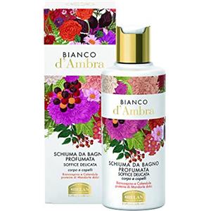 Helan, Bianco d'Ambra, Shampoo e Bagnoschiuma, Docciaschiuma Profumato con Mandorle Dolci - Bagno Schiuma Delicato e Naturale Corpo e Capelli - Doccia Shampoo Soffice e Nutriente, 200 ml Made in Italy