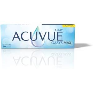 ACUVUE OASYS MAX 1-Day Multifocal; Lenti a contatto giornaliere; Visione chiara e nitida a tutte le distanze e in ogni condizione di luce;-4.00 diottrie; BC 8.4; DIA 14.30; ADD Low; 30 lenti