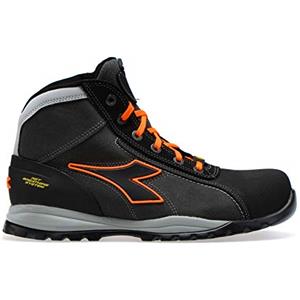 Utility Diadora, Scarpe Antinfortunistiche Unisex, Glove Net Mid PRO S3L FO SR HRO ESD, Colore Asphalt/Orange Fluo, Taglia 41