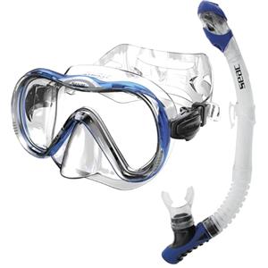 SEAC Set Bis Boss Dry, Set in Silicone per Immersioni e Snorkeling con Maschera e Snorkel con Sistema Dry Top e Valvola di Spurgo