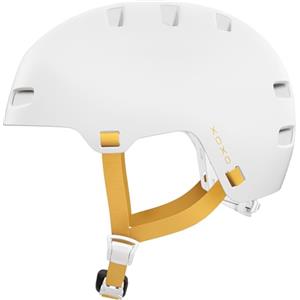 ABUS Casco da bicicletta XOXO - Casco da città in stile skater - Casco per skateboard, bicicletta, scooter - con imbottitura ottimizzata - per ragazzi e adulti - taglia M, bianco