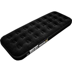 Regatta Materasso Gonfiabile da Campeggio Singolo con Finitura Floccata, Nero, 185 x 75 x 21 cm