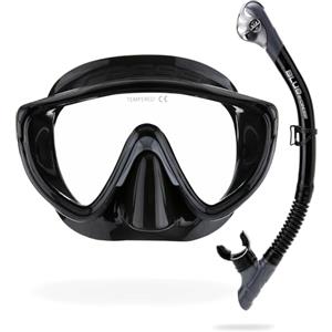CRESSI Tino & Scilla Black/Graphite - Combo Set Snorkeling Maschera Tino e Snorkel Scilla, Nero/Grafite, Taglia Unica, Adulti