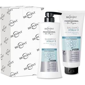 Biopoint Professional Hair Program - Kit HYALU-3, Formula Ultra Rigenerante, contiene Shampoo 400 ml + Balsamo 350ml, Dona Vitalità e Benessere ai Capelli Secchi e Disidratati