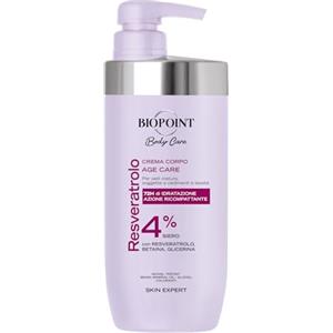 Biopoint - Age Care Crema Corpo con Resveratrolo per Pelli Mature, Azione Ricompattante ed Elasticizzante, 72H di Idratazione, Nutre e Protegge la Barriera Cutanea, 500 ml