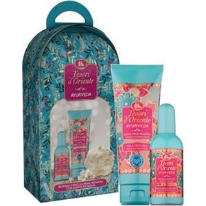Tesori d'Oriente, Ayurveda Set Regalo, Include Doccia Crema 250 ml, Profumo Aromatico 100 ml e Spugna da Bagno, Fragranza Fresca e Floreale, Note Durevoli di Amla e Patchouli
