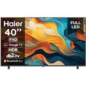 Haier LED Full HD H40K85EFX 40" Smart TV, Google TV, HDR 10, Google Assistant, Bluetooth 5.1, DBX TV, HDMI 2.1 x 4