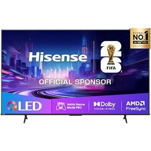 Hisense TV 55" QLED 4K 144Hz 2025 55E7Q PRO, Smart TV VIDAA U8, Dolby Vision IQ, HDR 10+ Adaptive, 144hz Game Mode PRO, Dolby Atmos, Alexa Built-in, VIDAA Voice, Tuner DVB-T2/S2 HEVC 10, lativù 4K